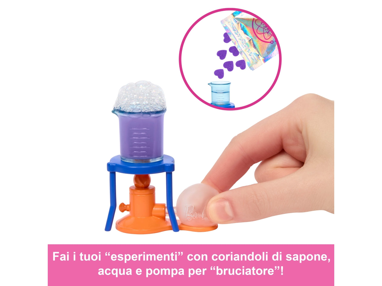 Barbie  scienziata, set bambola bionda con camice bianco da laboratorio e accessori inclusi