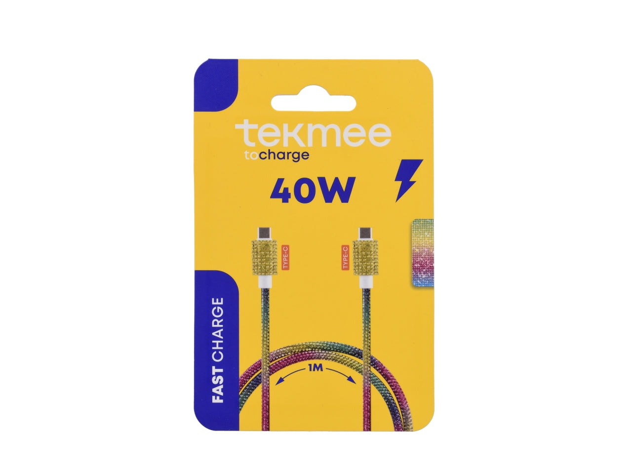 Tekmee cavo tipo c 40w 1mt arcobleno