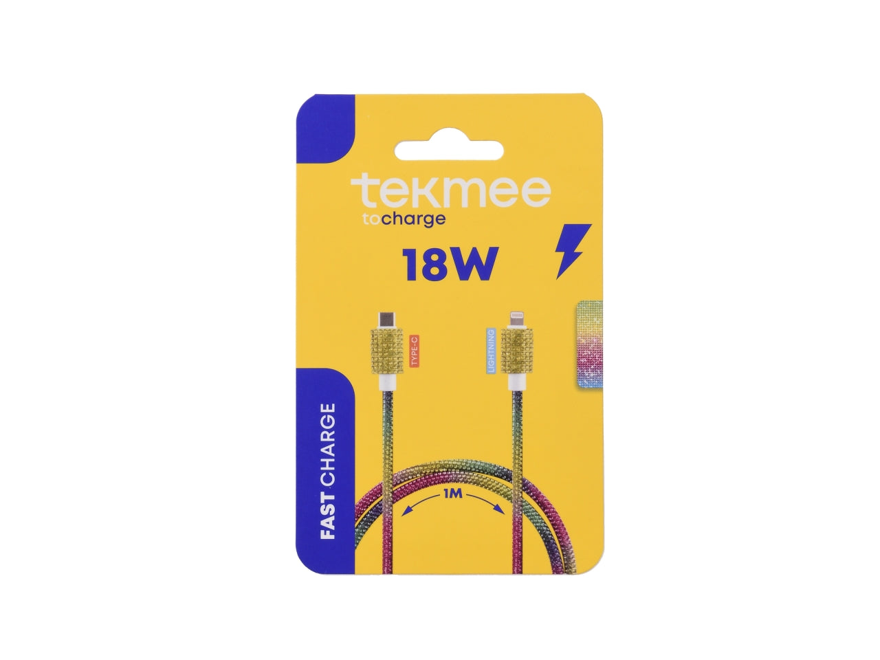 Tekmee cavo tipo c 18w 1mt lightning shiny