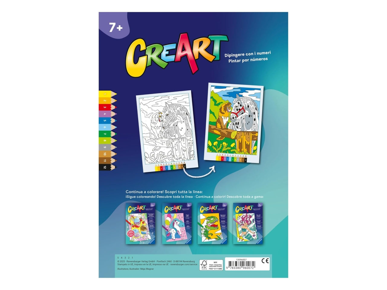 Creart album da colorare 7+ - cavalli