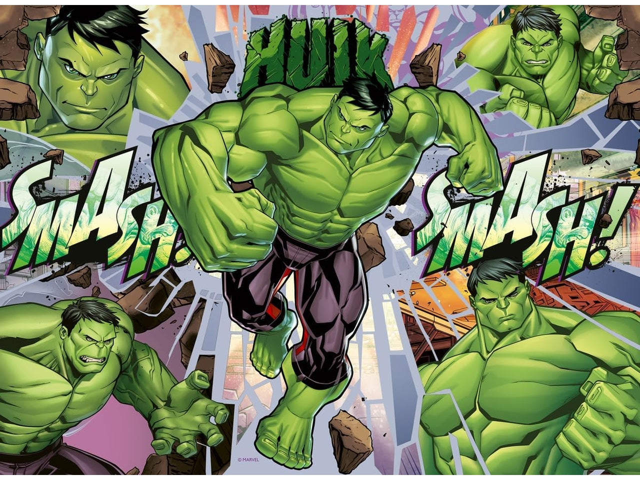 Puzzle 100 pezzi xxl marvel hulk