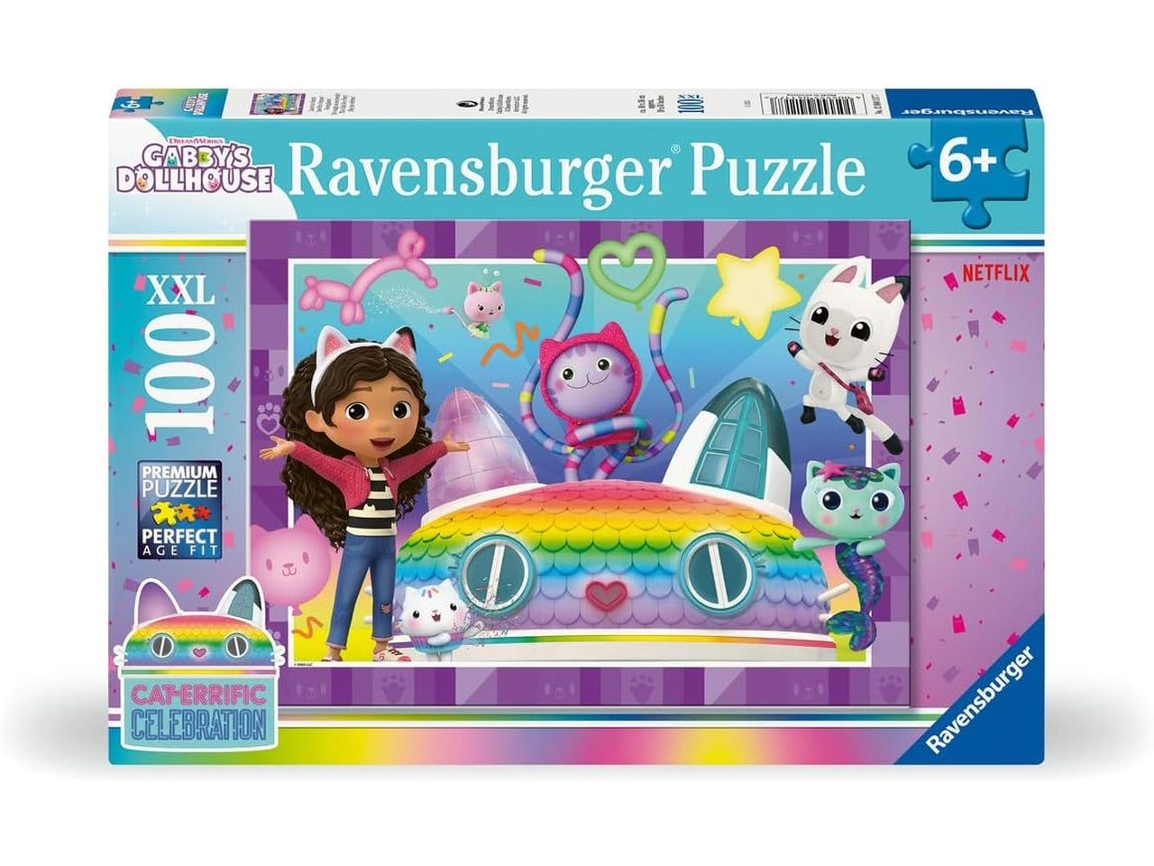 Puzzle 100 pezzi xxl gabby's dollhouse