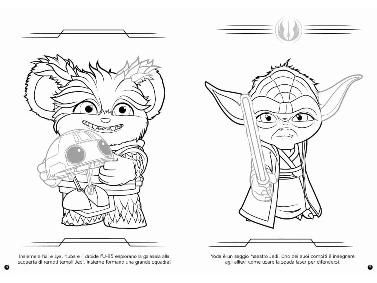 Libro young jedi staccattacca&colora