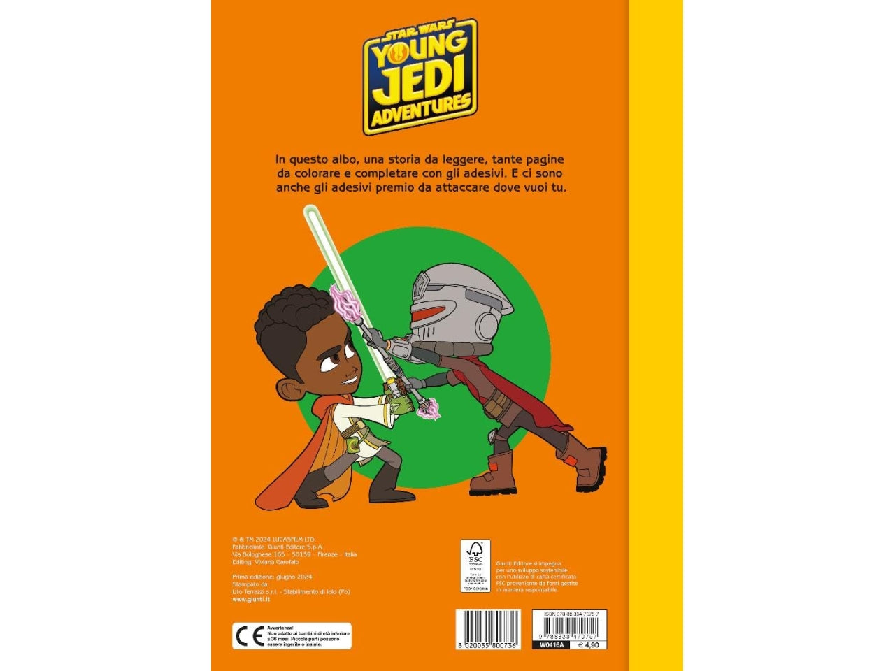 Libro young jedi staccattacca&colora