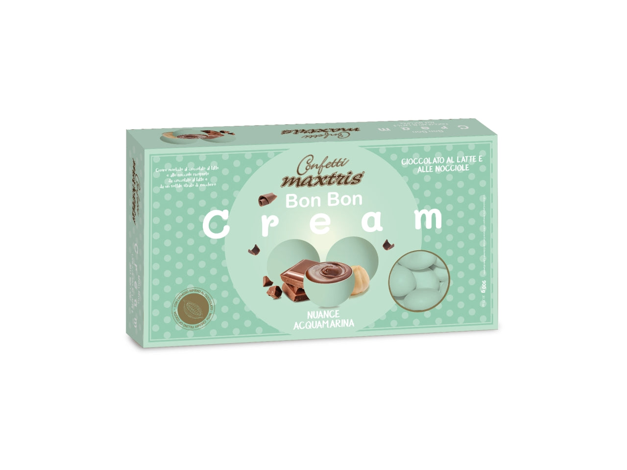 Confetti bon bon cream nuance acquamarina ripieni di crema