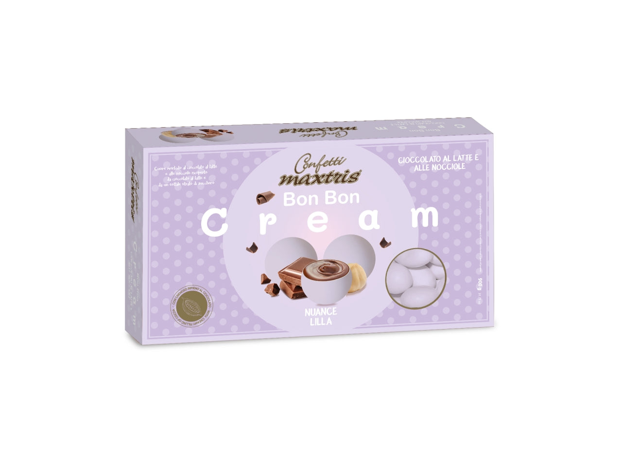 Confetti bon bon cream nuance lilla ripieni di crema nocciola