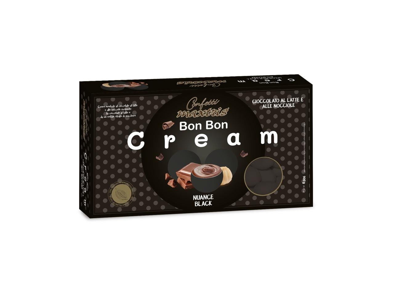Confetti bon bon cream nuance black ripieni di crema nocciola