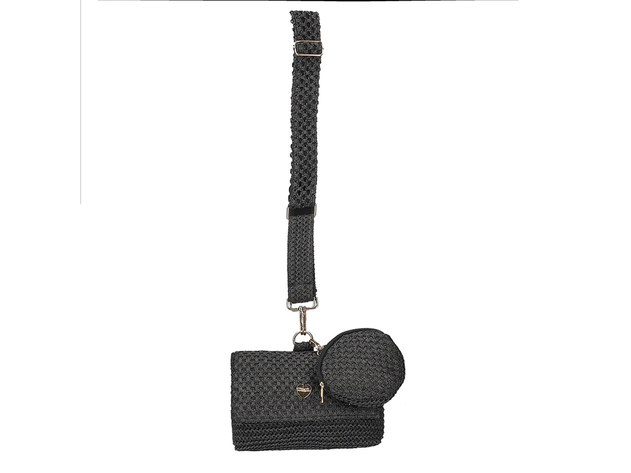 Borsa con pochette e tracolla 23x16cm nera
