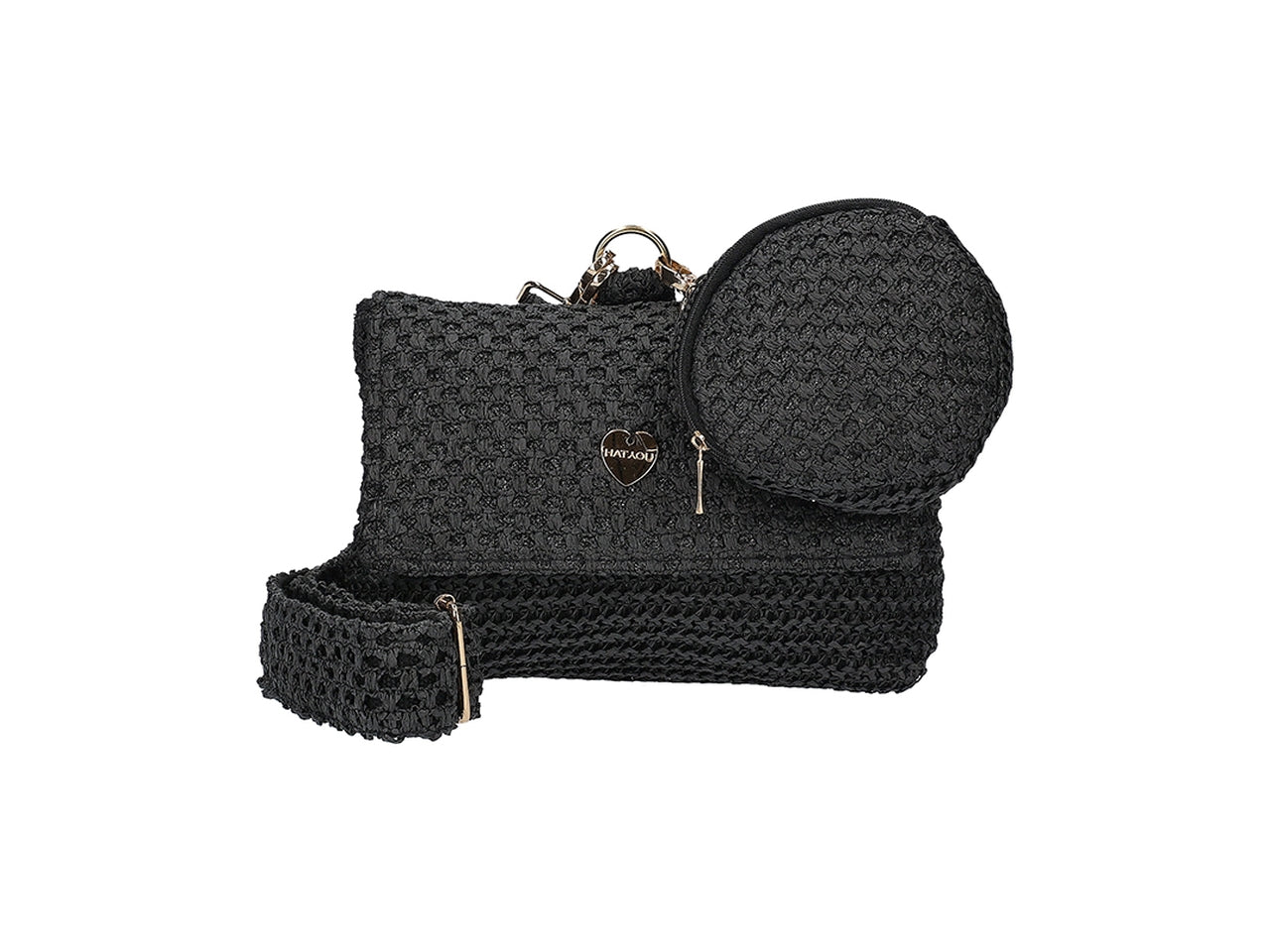 Borsa con pochette e tracolla 23x16cm nera