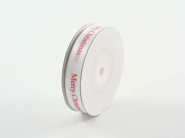 Nastro merry christmas 1,5cmx45mt bianco