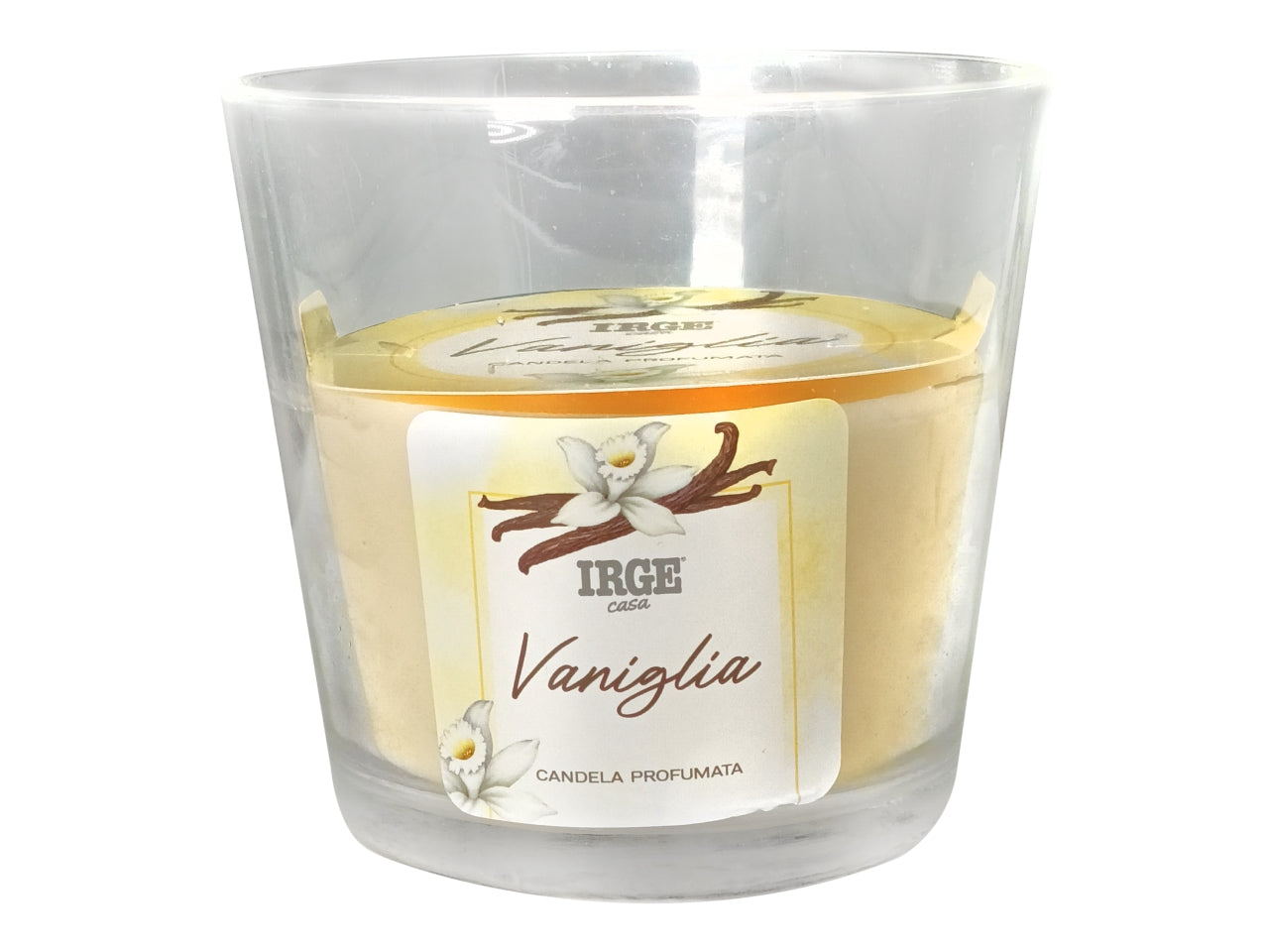 Candela bicchiere in vetro 460g 13xh12cm profumazione vaniglia