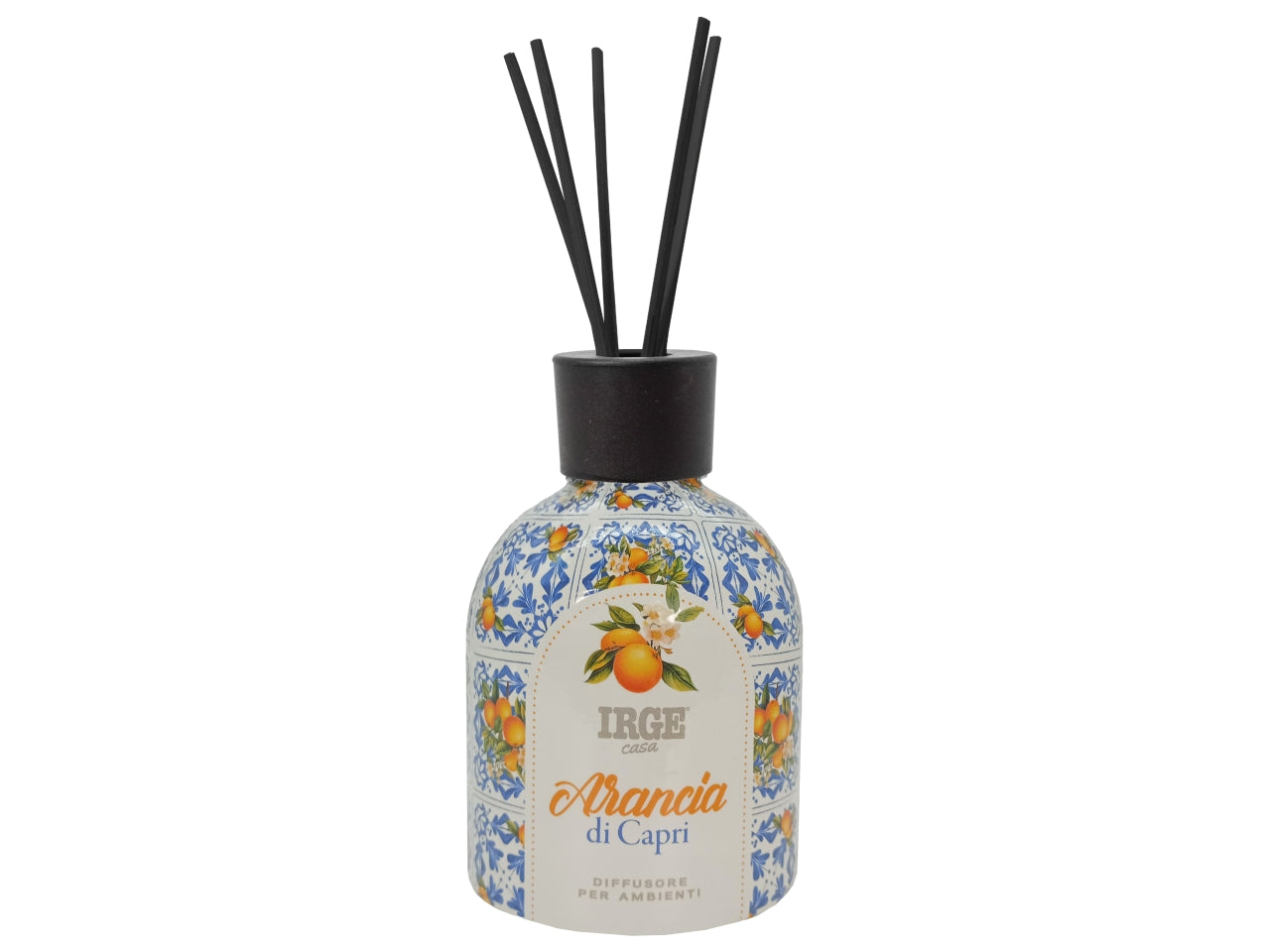 Diffusore di essenza con bottiglia decorata 500ml profumazione arancia di capri