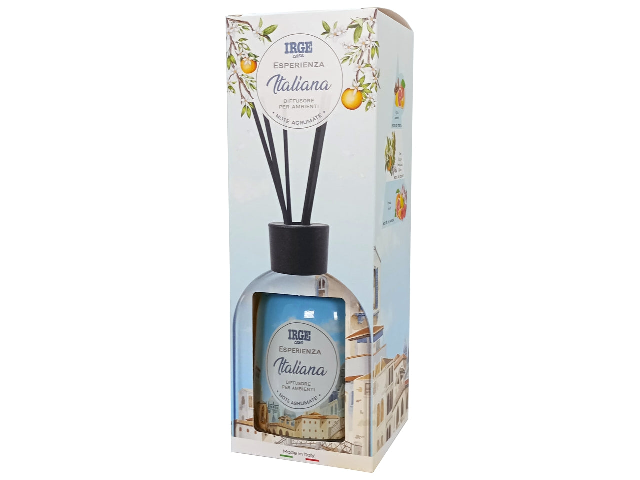 Diffusore di essenza con bottiglia decorata 500ml profumazione esperienza italiana