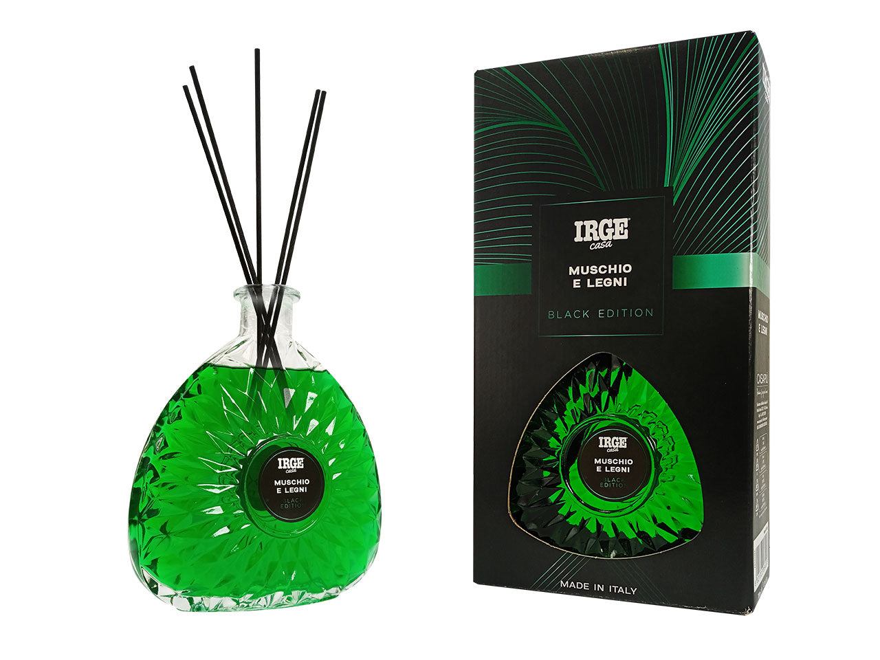 Diffusore di essenza con bacchette 700ml muschio e legni