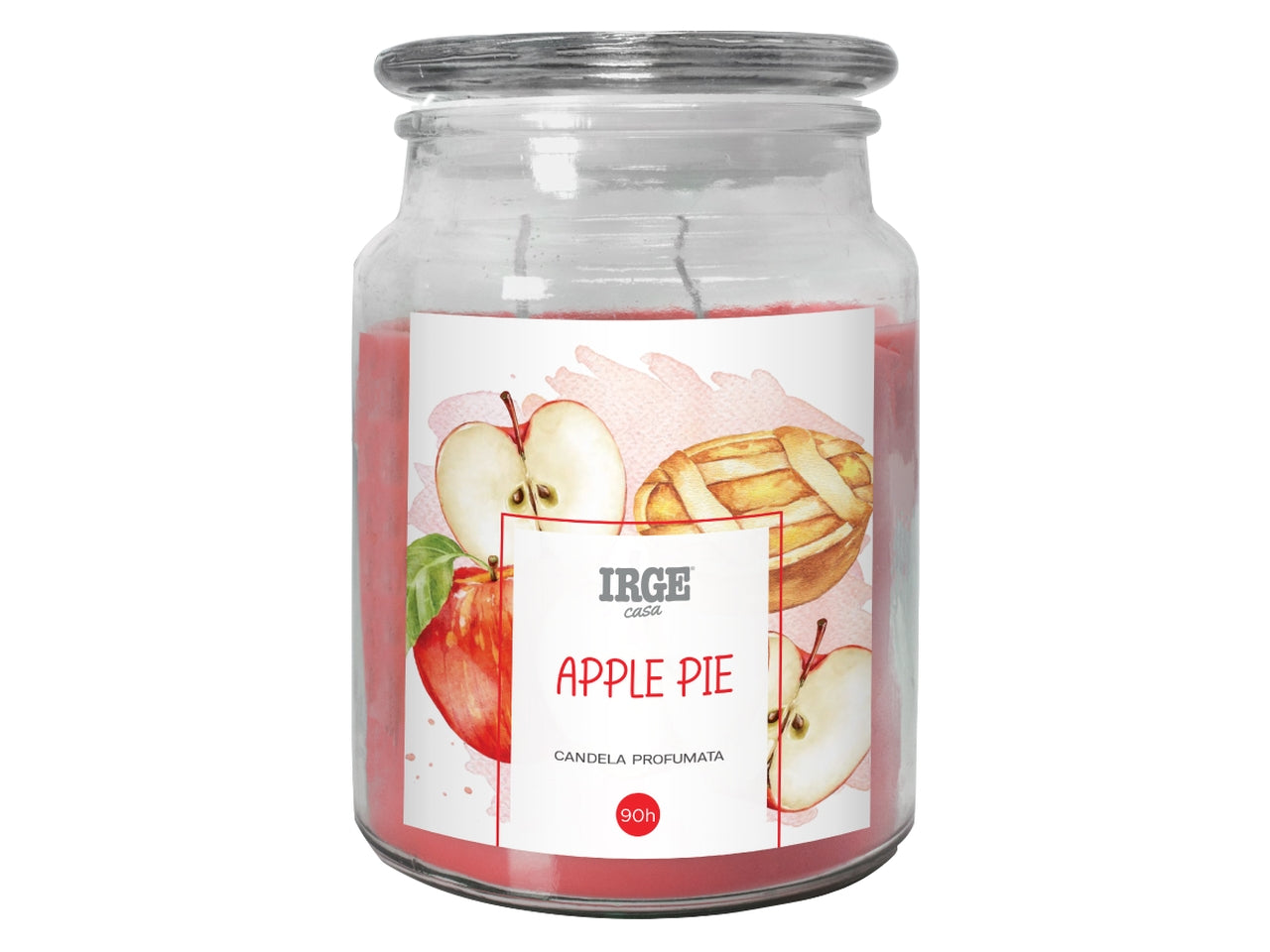 Candela barattolo in vetro con coperchio 510gr apple pie