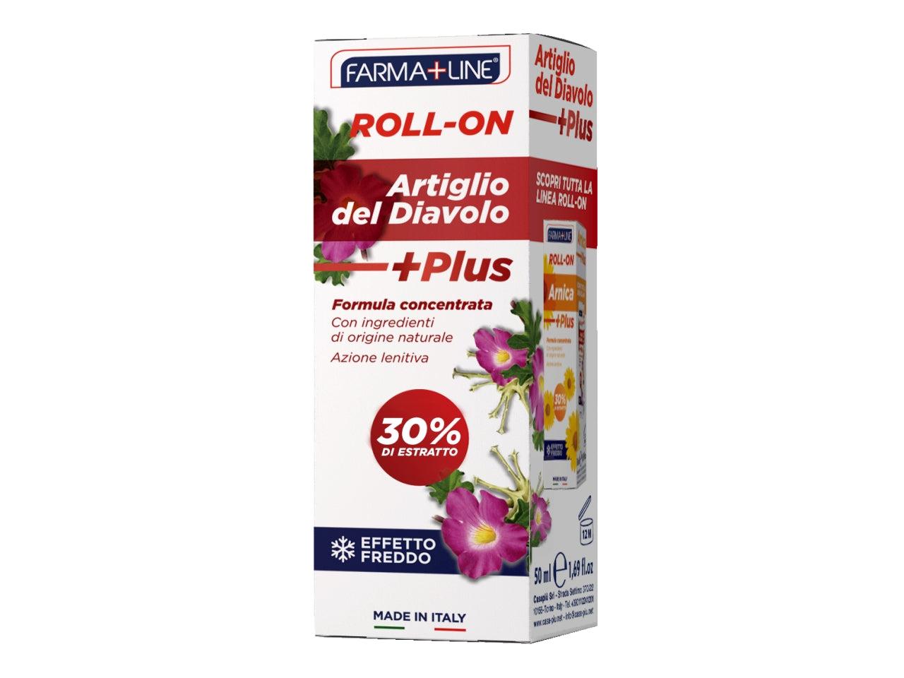 Roll-on artiglio del diavolo plus farmaline formula concentrata effetto freddo 50ml