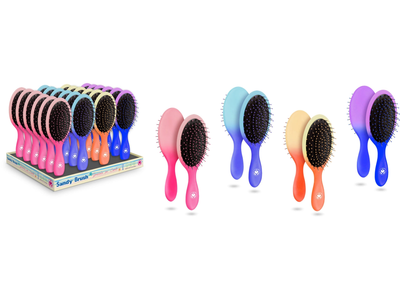 Spazzola ovale sandy bicolor vari colori