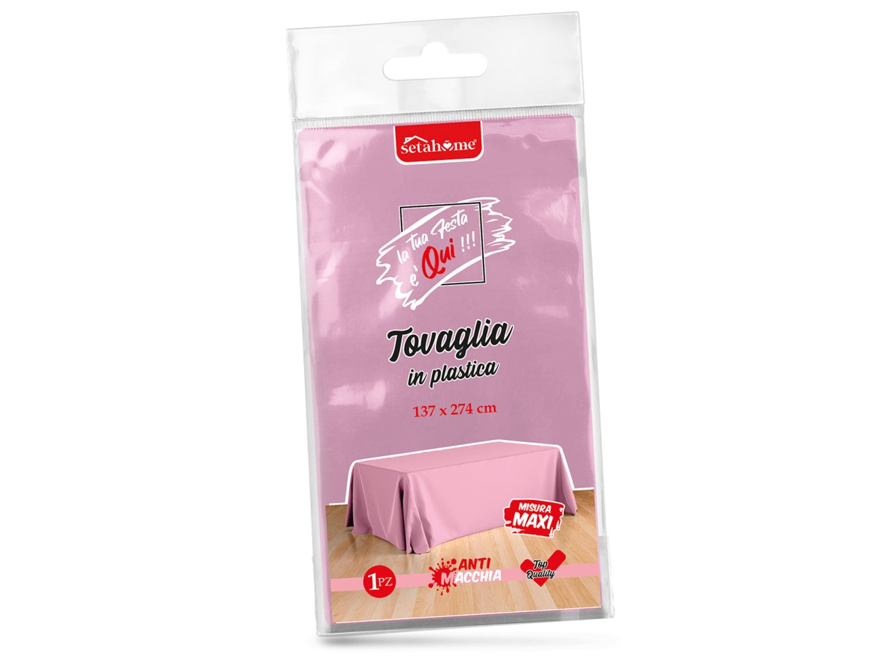 Tovaglia in plastica rosa 137x274cm