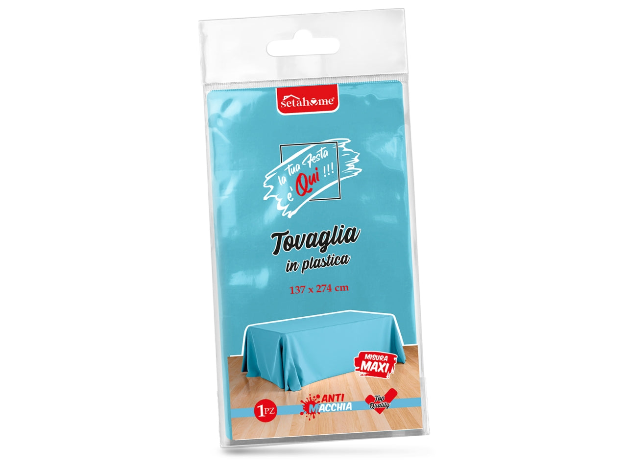 Tovaglia in plastica azzurra 137x274cm