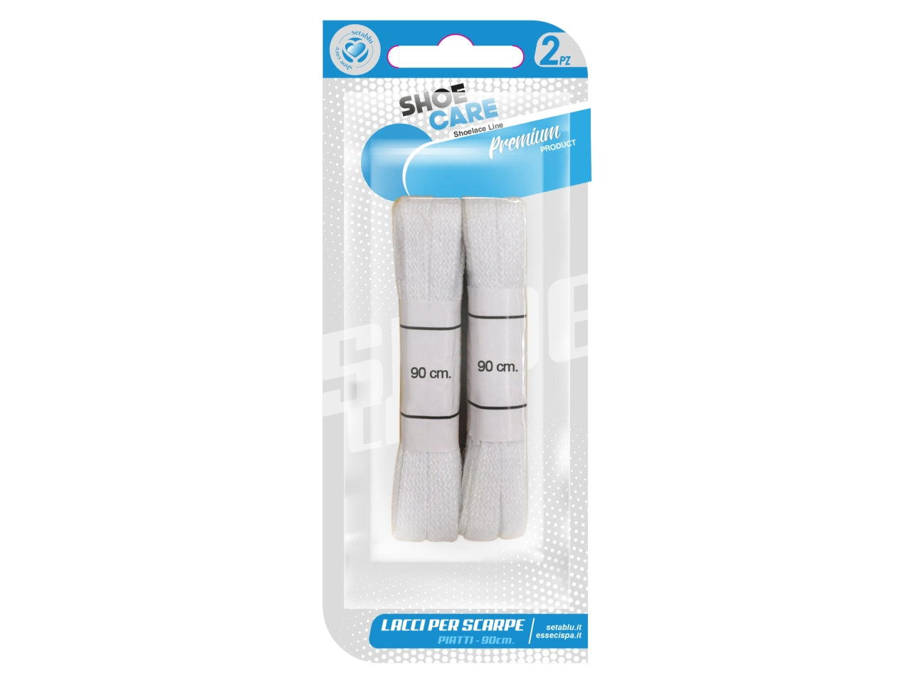 Lacci scarpe piatti 90cm bianco