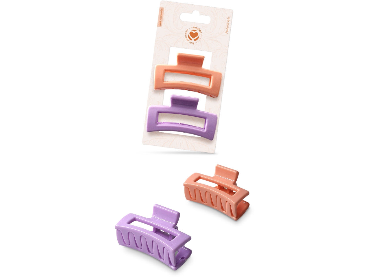 Pinzette quadrate in vari colori confezione da 2 pinze