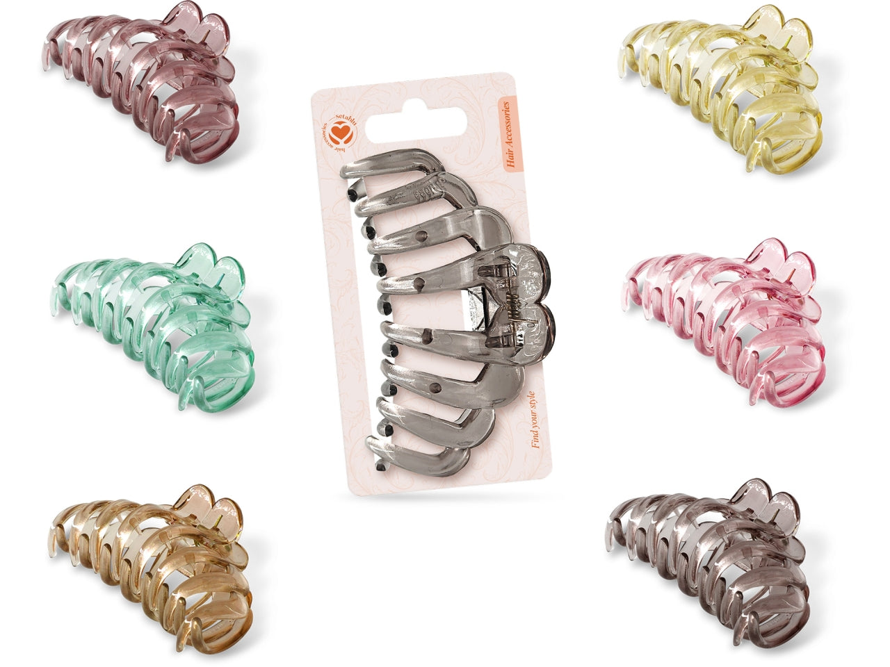 Pinza trasparente 9cm in vari colori