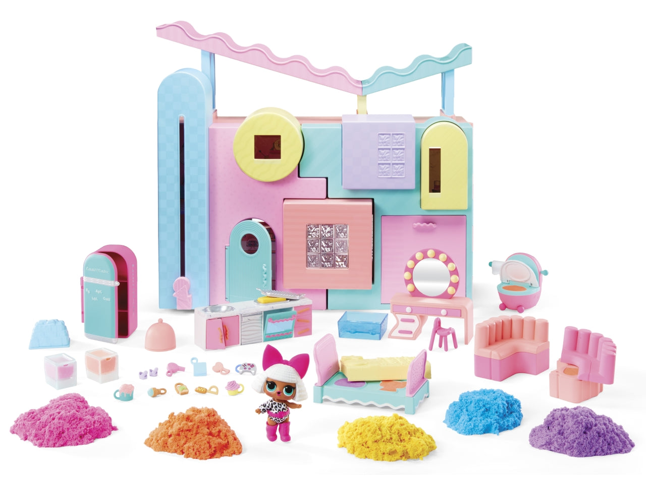 Lol surprise squish sand magic crea acconciatura con sabbia magica