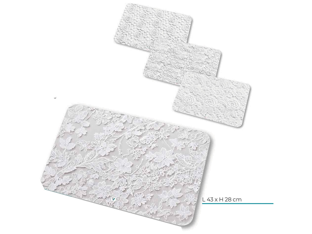 Tovaglietta americana 43x28cm uncinetto - 4 colori assortiti