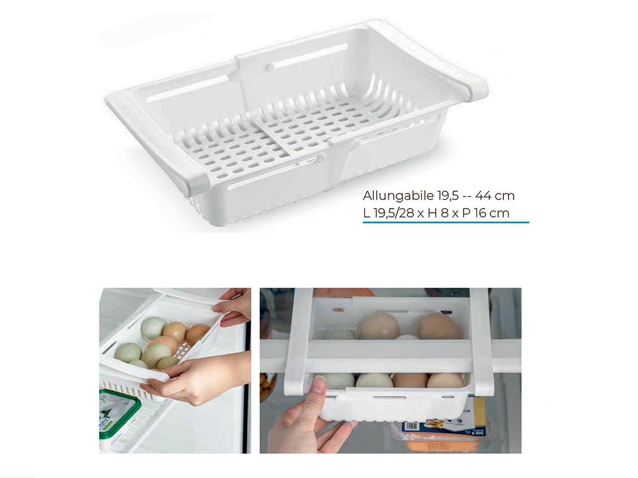 Organizer regolabile per frigo bianco