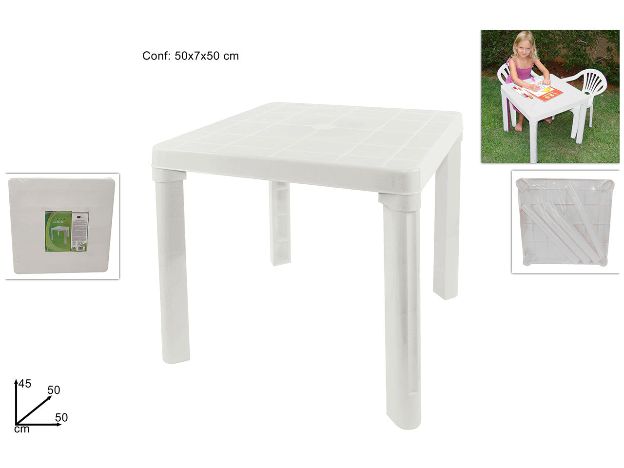 Tavolo 50x50cm colore bianco