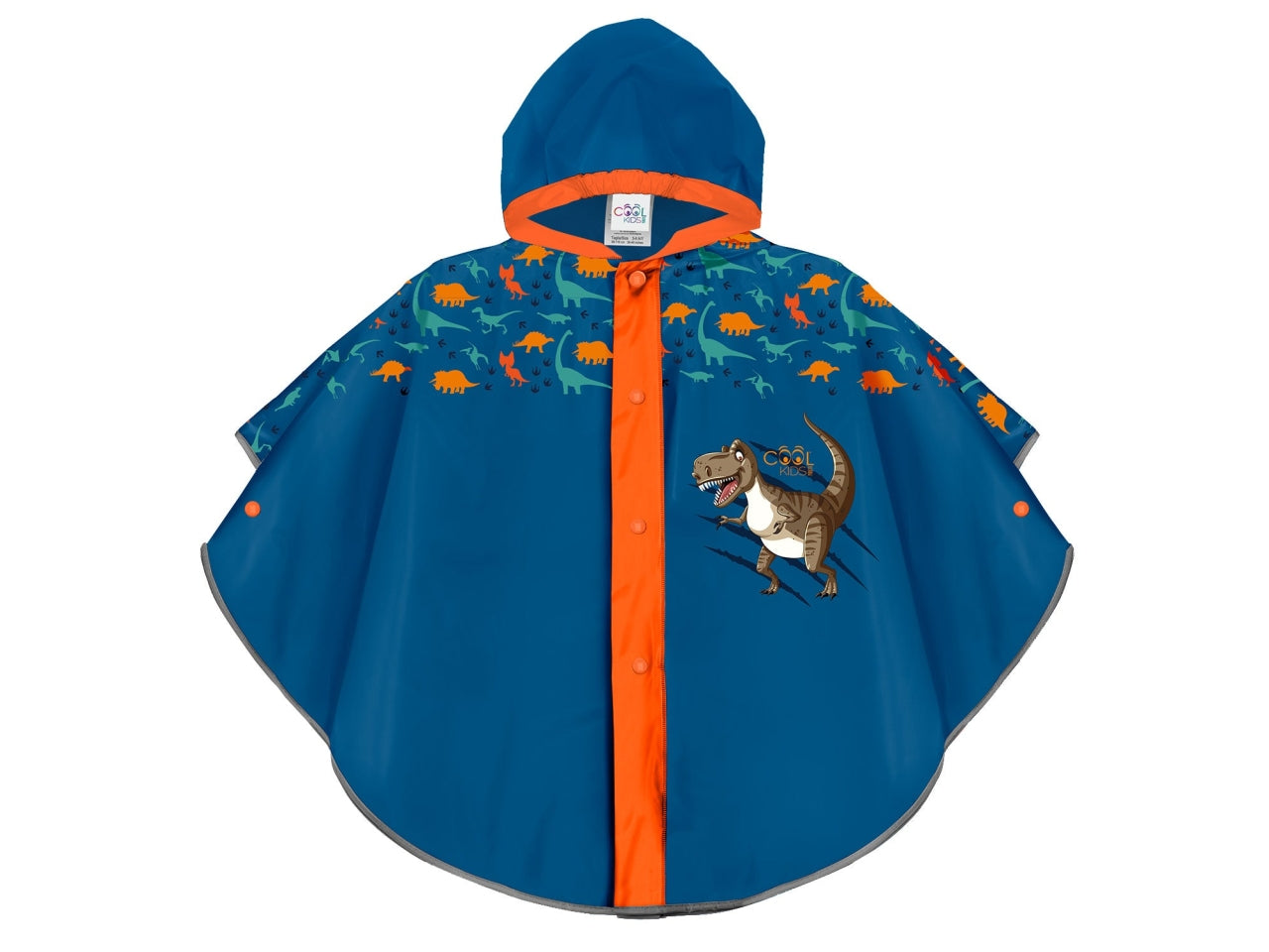 Poncho pioggia Dinosauro per bambino blu in eva - Perletti