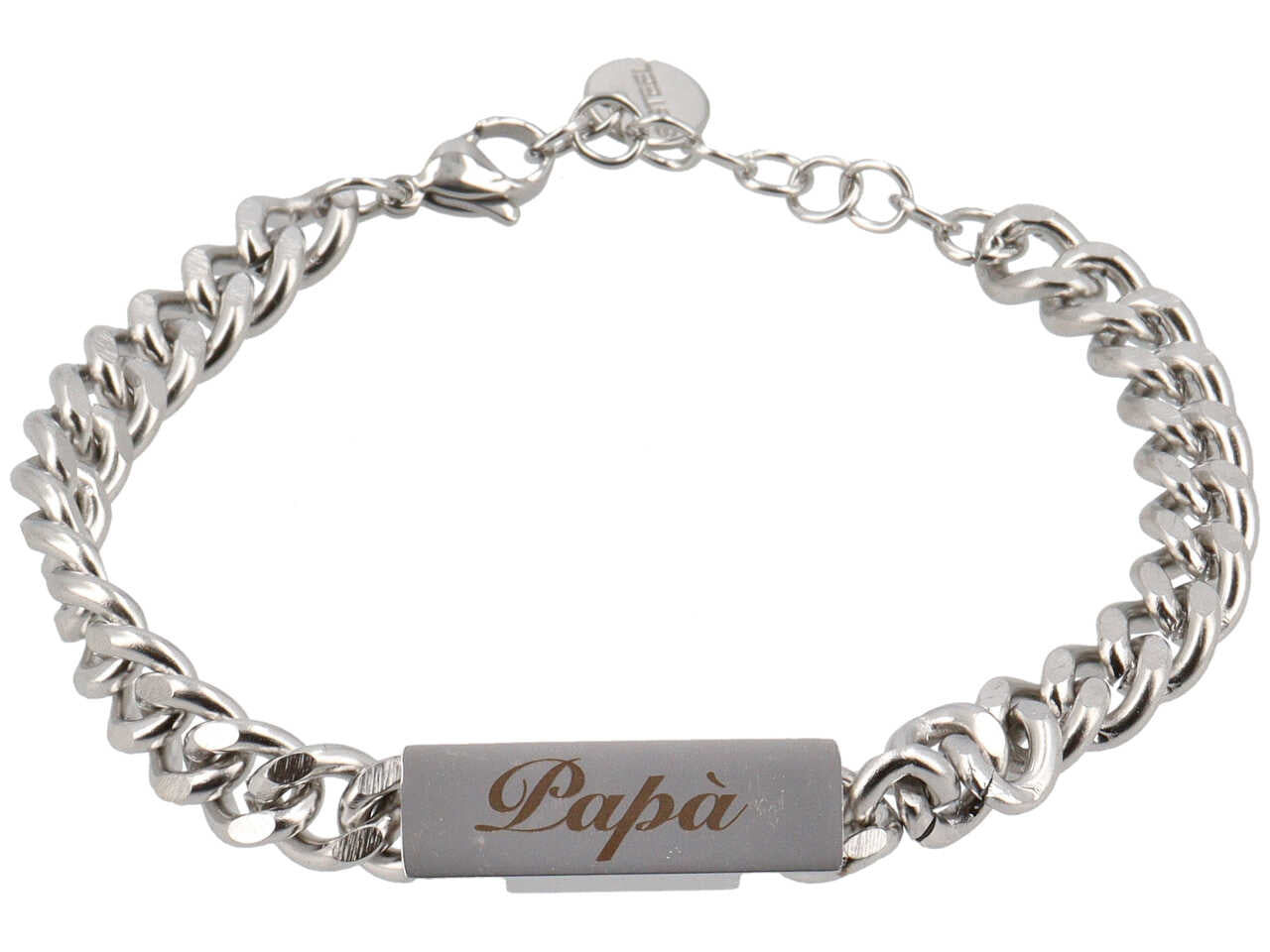 BRACCIALE CATENA GROUM. PLACCA RETTANGOLARE PAPA'