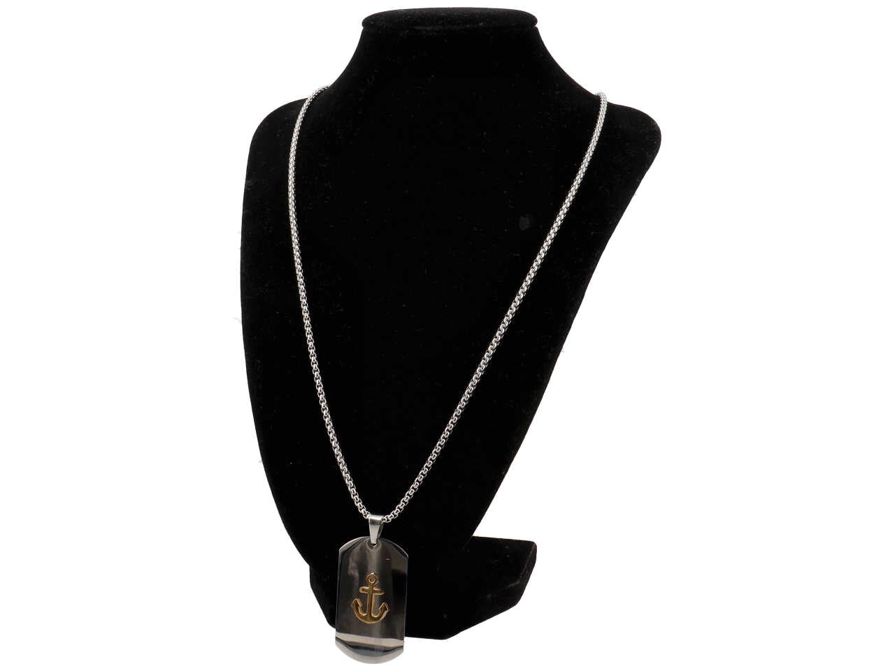 COLLANA PIASTRA MILITARE GRANDE CON ANCORA