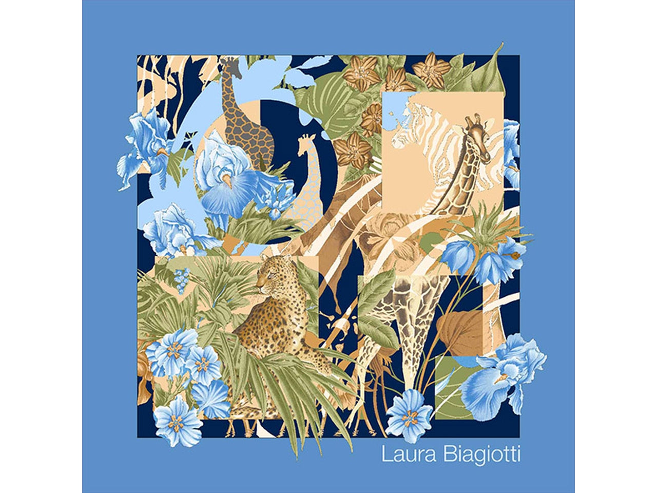 FOULARD SAVANA BLU 53X53CM