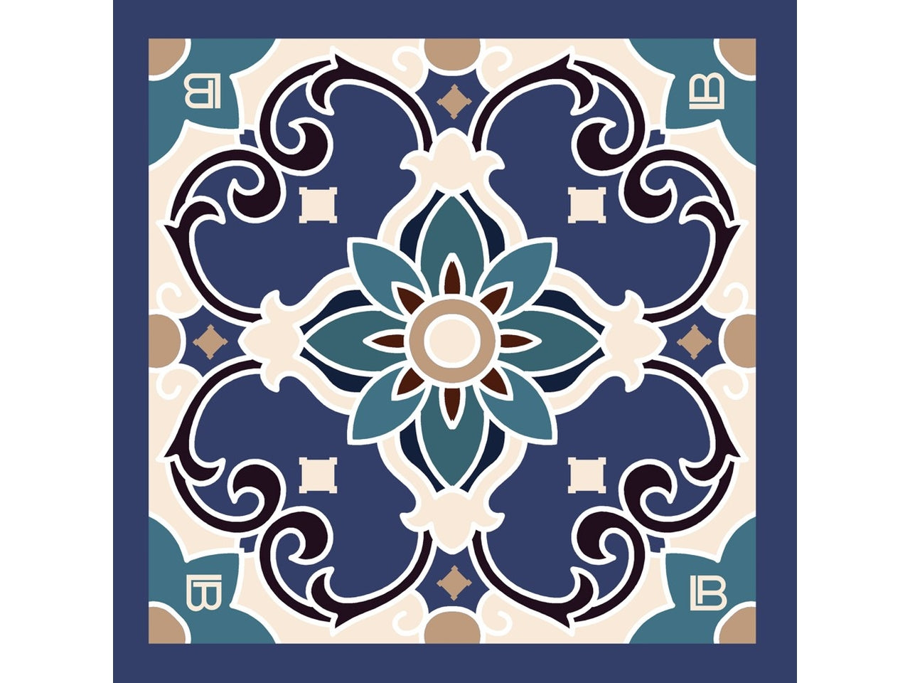 FOULARD MAIOLICA BLU 53X53CM