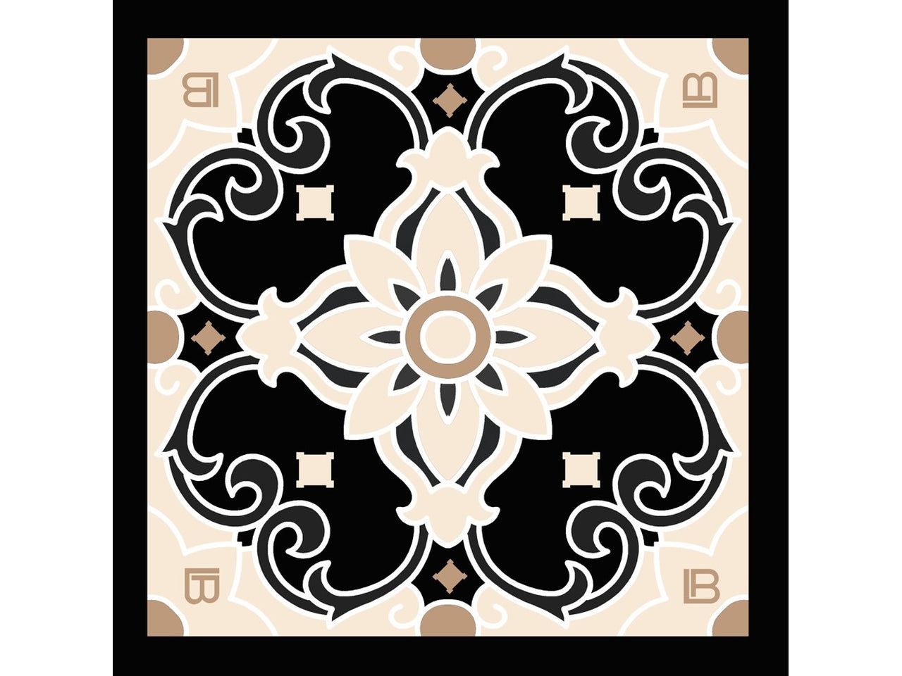 FOULARD MAIOLICA NERO 53X53CM