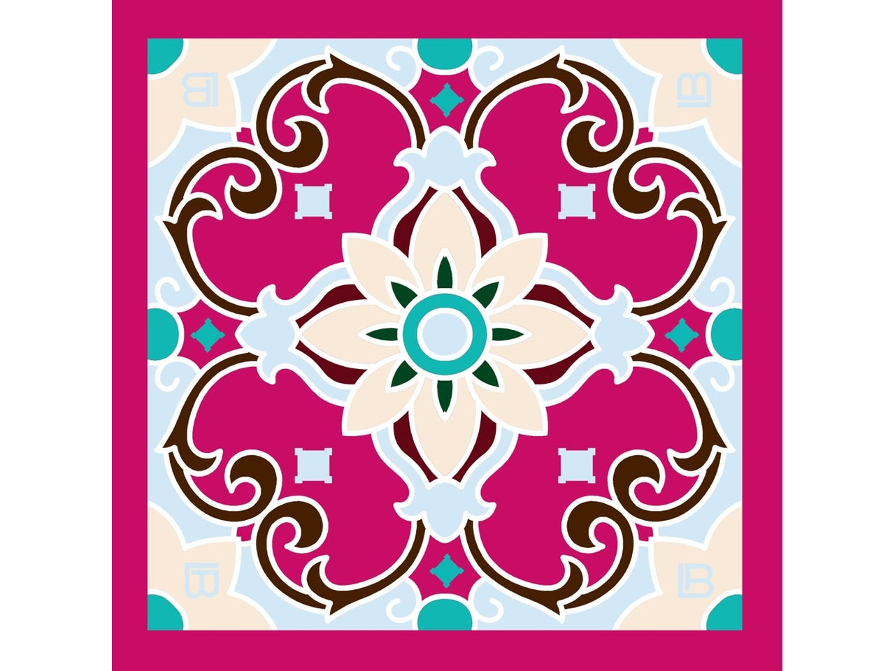 FOULARD MAIOLICA FUCSIA 53X53CM