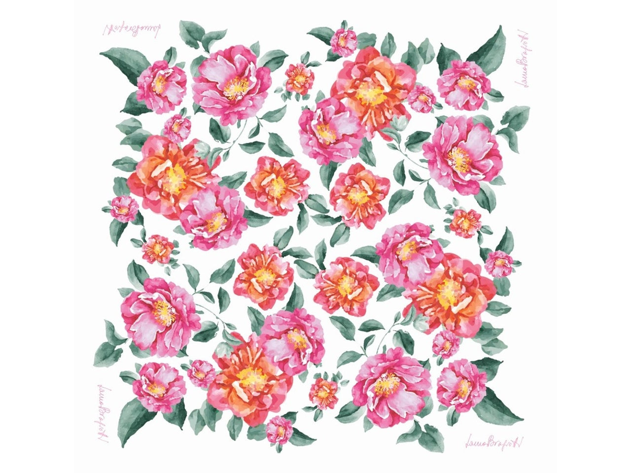 FOULARD FIORI BIANCO 90X90CM