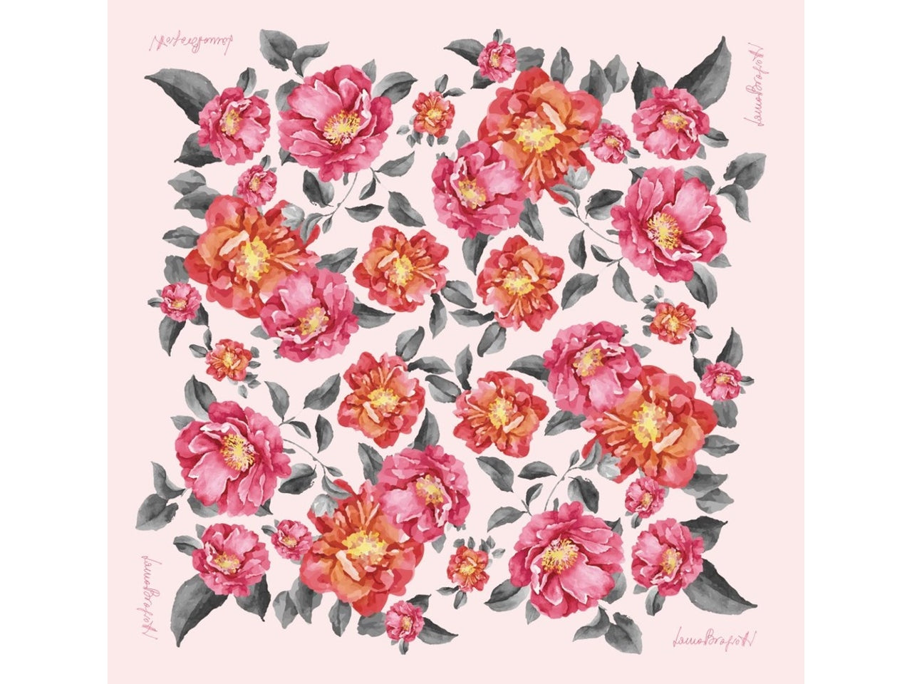 FOULARD FIORI ROSA 90X90CM