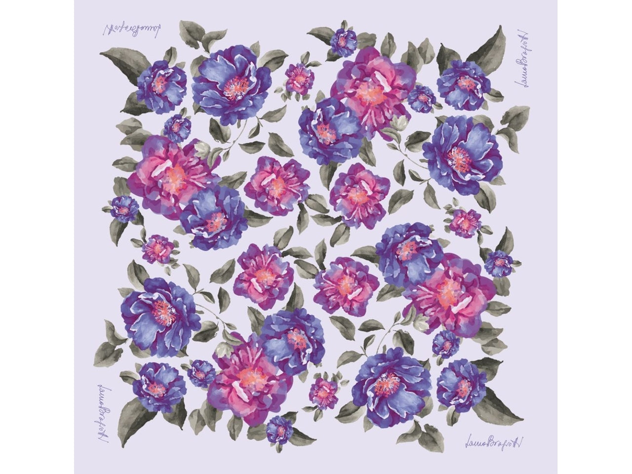 FOULARD FIORI LILLA 90X90CM