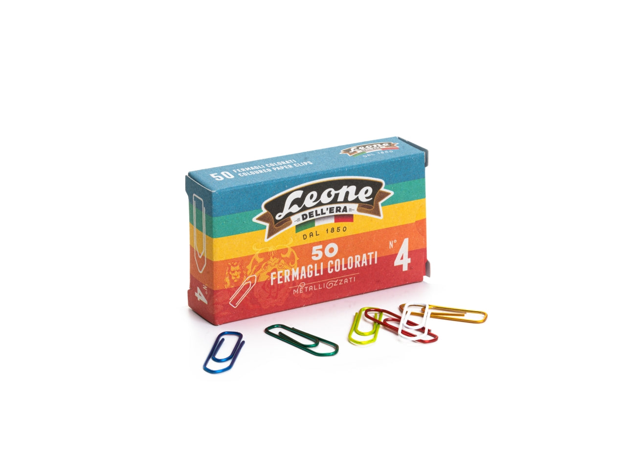 FERMAGLI LEONE COLORATI N.4 CONFEZIONE 50 PEZZI
