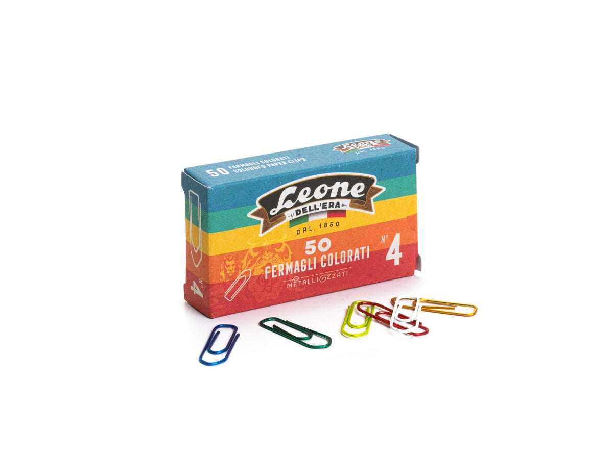 FERMAGLI LEONE COLORATI N.4 CONFEZIONE 50 PEZZI