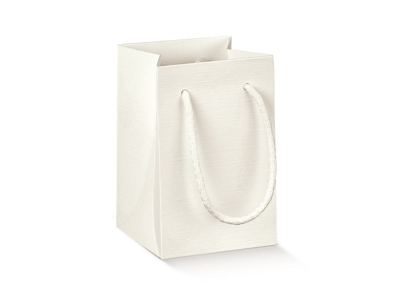 Shopper fibra bianca con finestrella trasparente 11x11x17cm