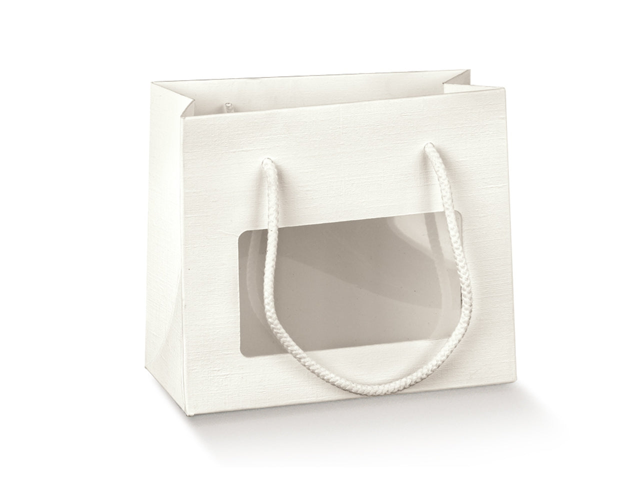 FIBRA BIANCA SHOP CON FINESTRA 16X8X14CM DI COLORE BIANCO
