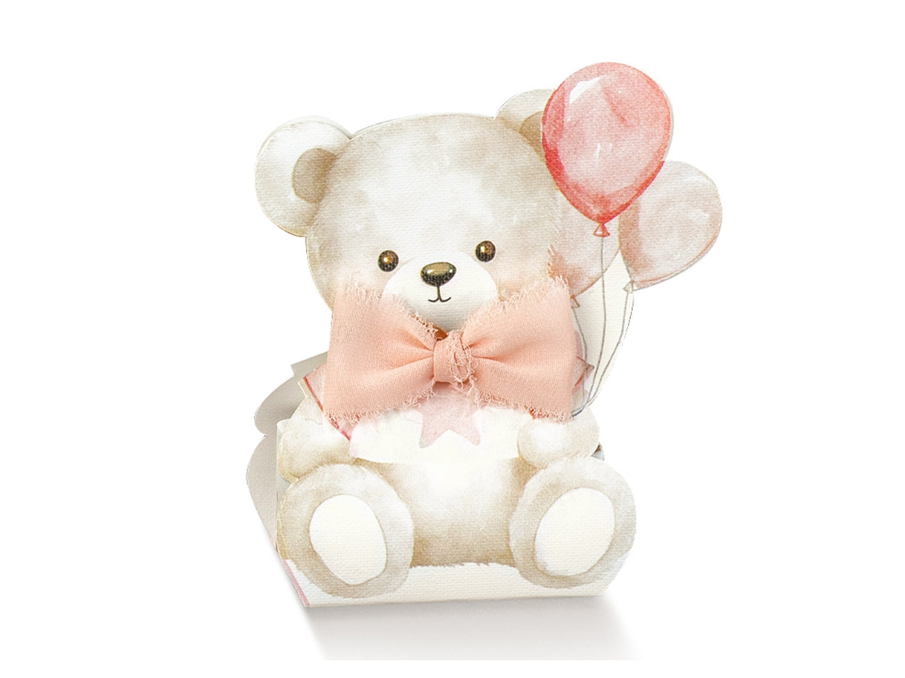 Scatola orsetto palloncino 6x4,5x11cm rosa