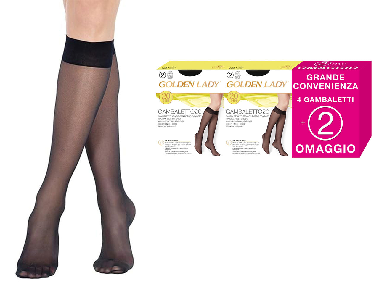GAMBALETTO DONNA 20D 6PAIA TAGLIA UNICA  COLORI ASSORTITI