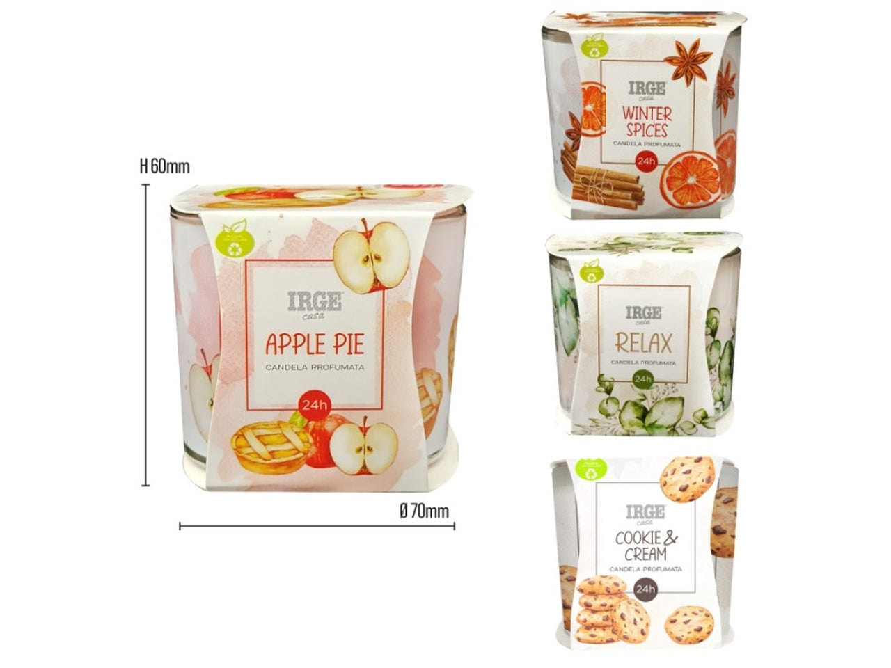 CANDELA PROFUMATA CON BICCHIERE APPLE PILE