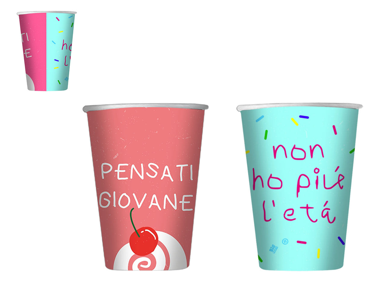 BICCHIERI CAKE PARTY 250CC CONFEZIONE 6 PEZZI