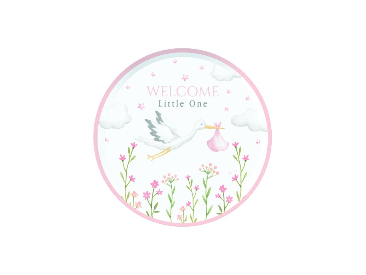 PIATTI WELCOME LITTLE ONE PINK 18CM CONFEZIONE 6PZ