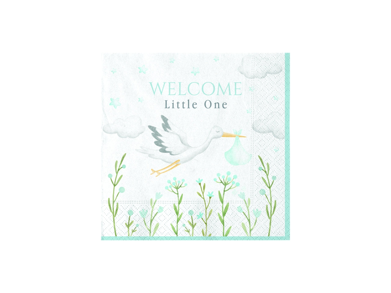 TOVAGLIOLI WELCOME LITTLE ONE BLUE 25X25CM CONFEZIONE 16 PEZZI